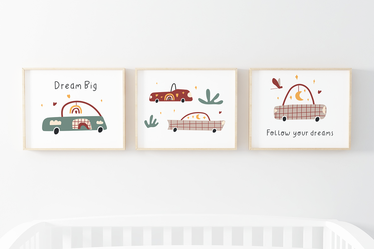 Boho kids cars, a Decorative Illustration by cutelevindesign (Photo 7 of 9)