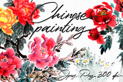 Chinese painting - peony flowers, a Decorative Illustration by ViktoriArt (Thumbnail 1 of 7)