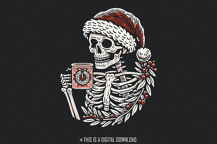 Skeleton Christmas PNG, Sarcastic, an Illustration by SharpMarketplace