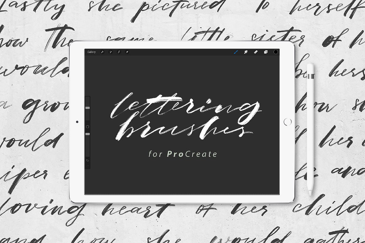 10 Lettering Brushes For Procreate, a Brush Add-On by Katsia Liat (Jazwinska) (Photo 1 of 10)
