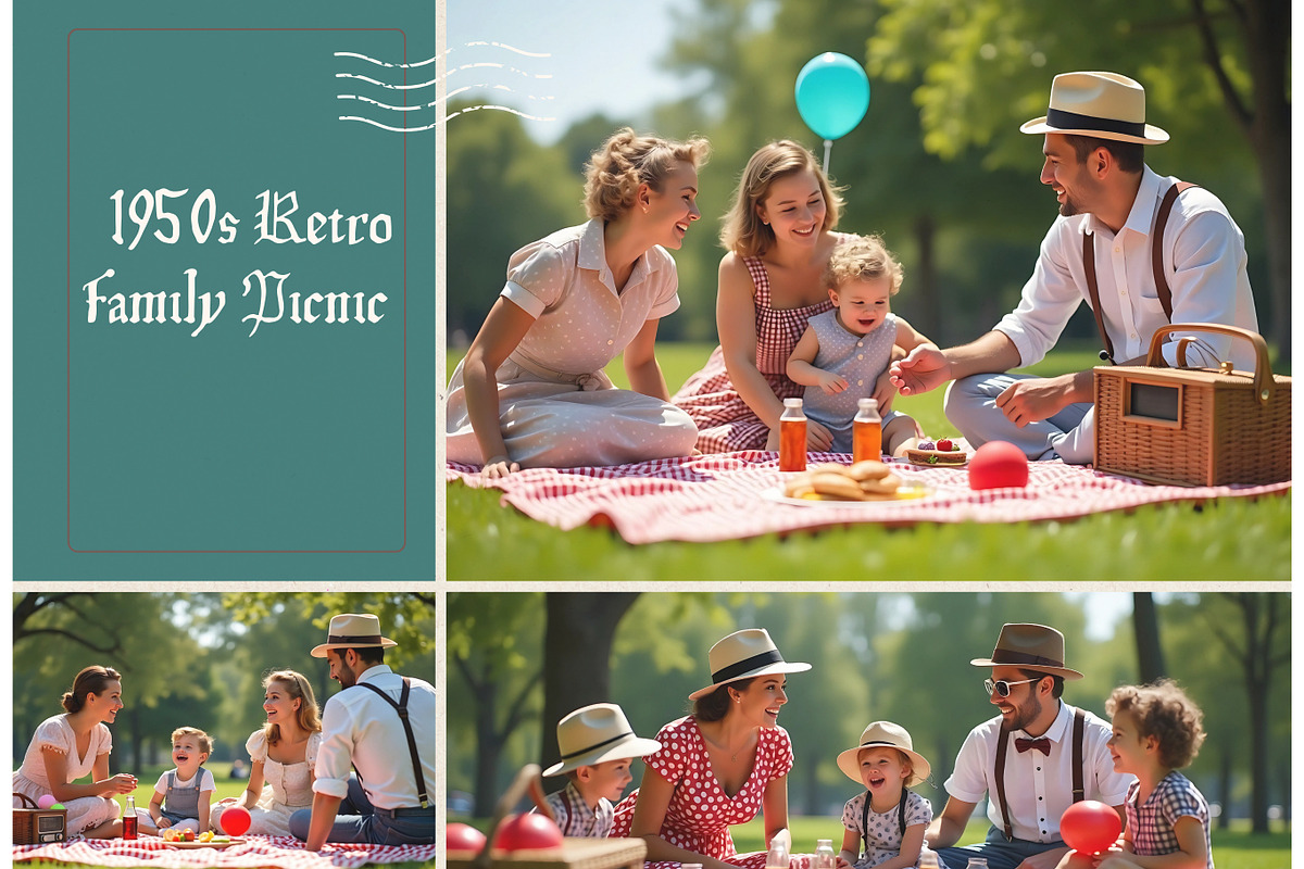 4 Vintage Picnic Photo Pack, a Person Photo by adenpinkstore (Photo 1 of 5)