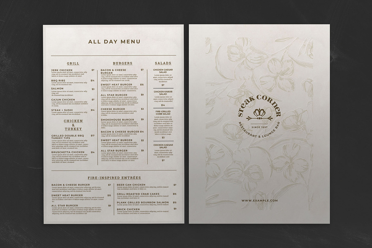 Elegant Food Menu Template, a Flyer Template by BrandPacks (Photo 4 of 5)