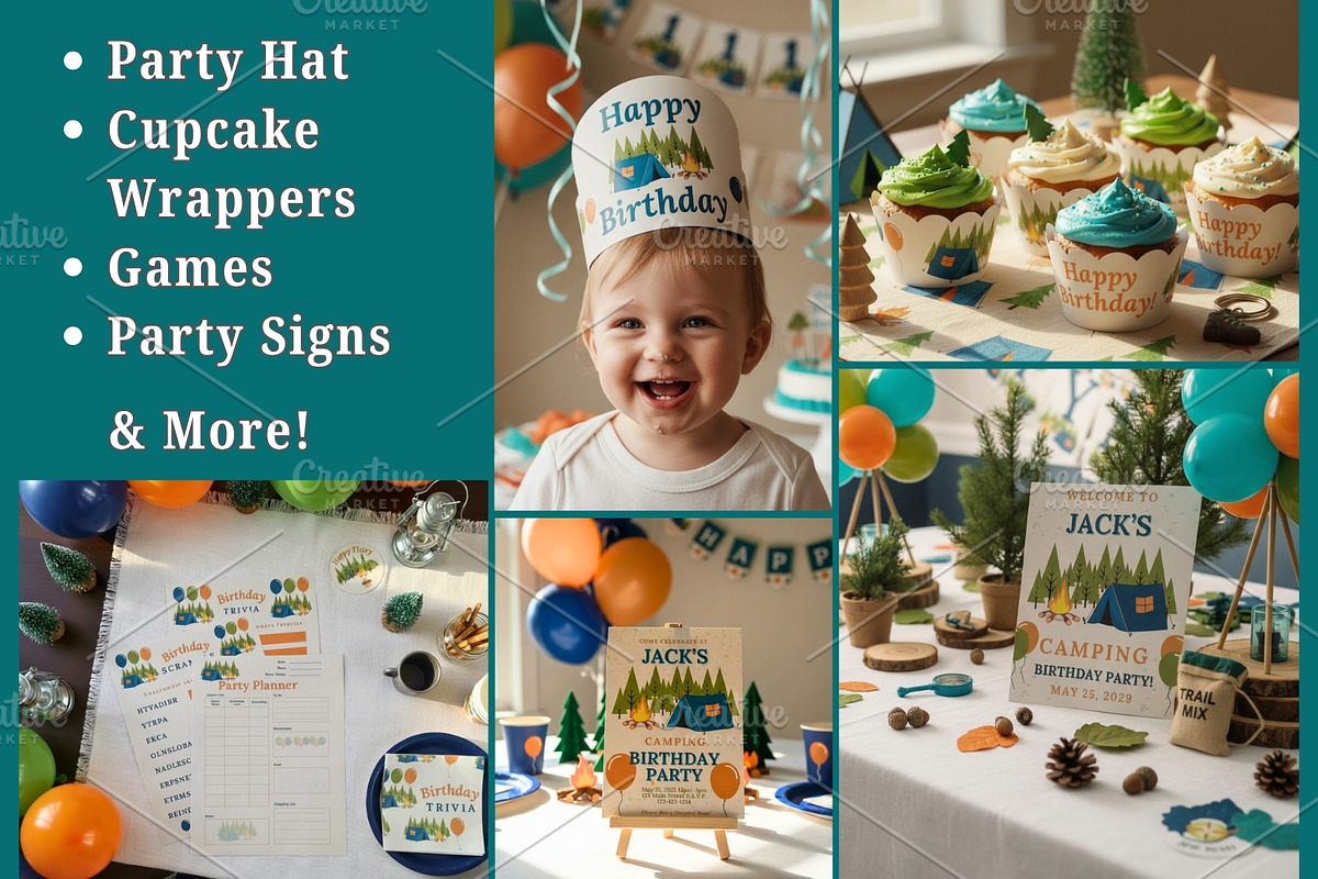 Camping Birthday Party Bundle, a Print Template by Sunny Jar Designs (Photo 2 of 3)