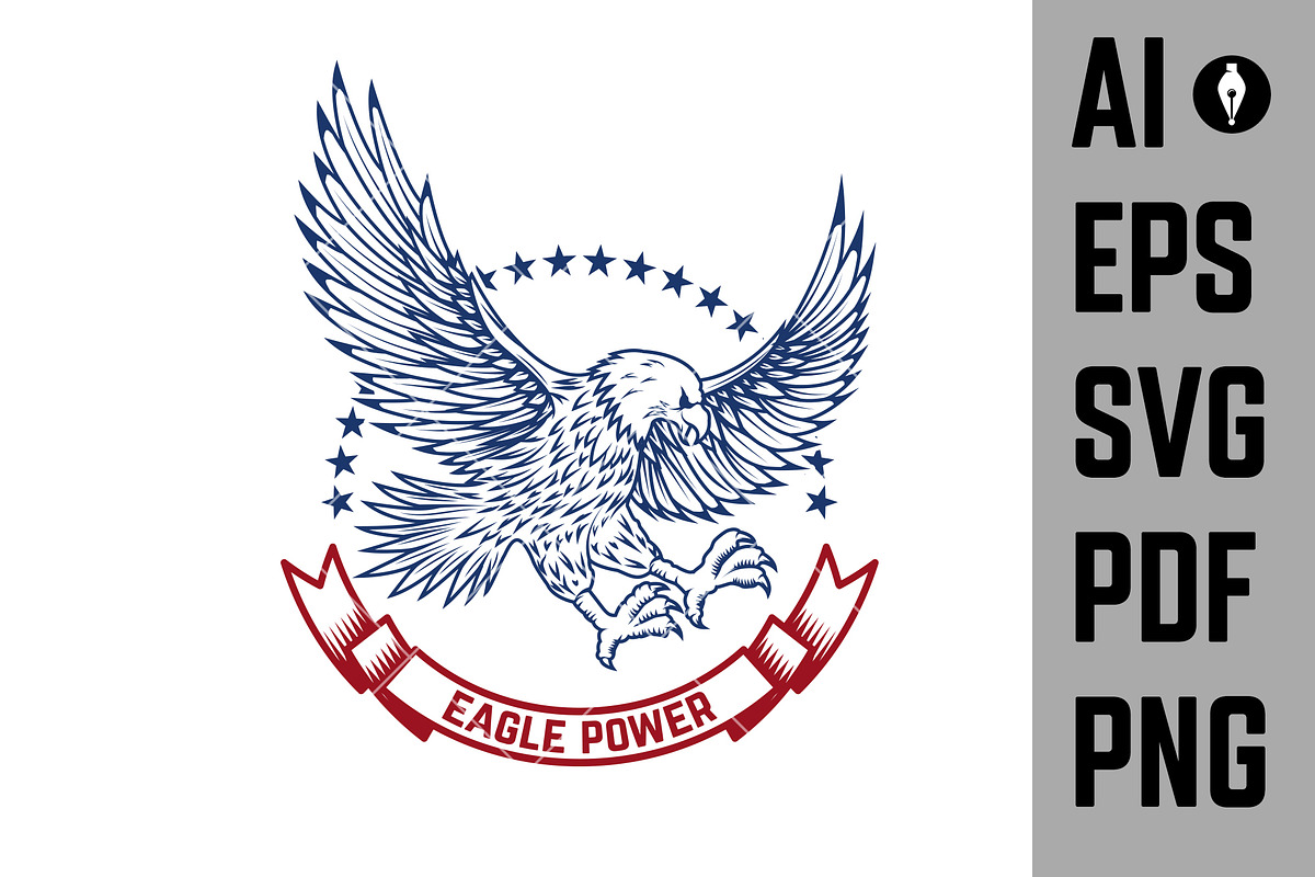 Set of the USA labels with eagles AI, a Branding & Logo Template by Vectorhight (Photo 2 of 8)