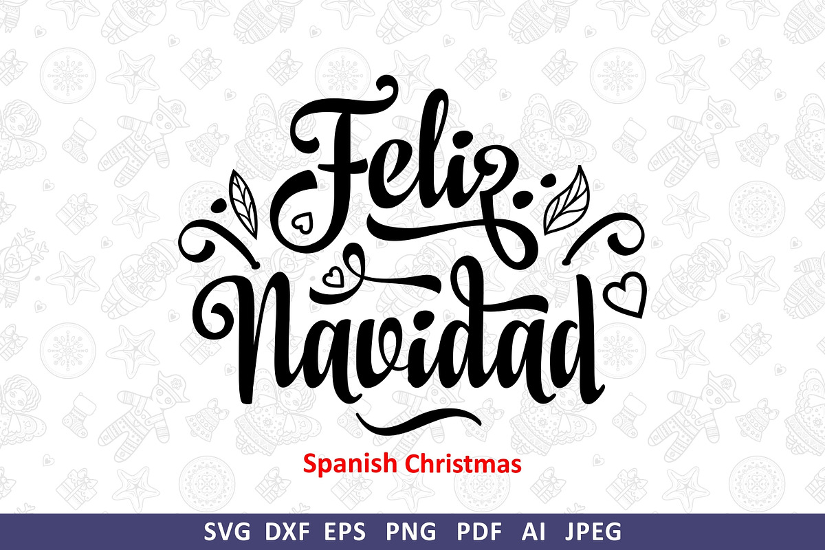 Feliz Navidad svg Spanish Christmas, an Object Graphic by Zoya Miller (Photo 1 of 11)
