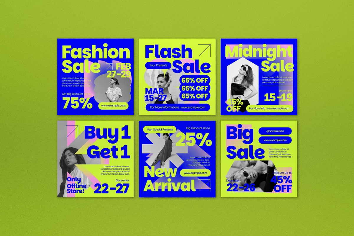 Blue Fashion Sale Instagram Set, a Social Media Template by graphicook (Photo 2 of 3)