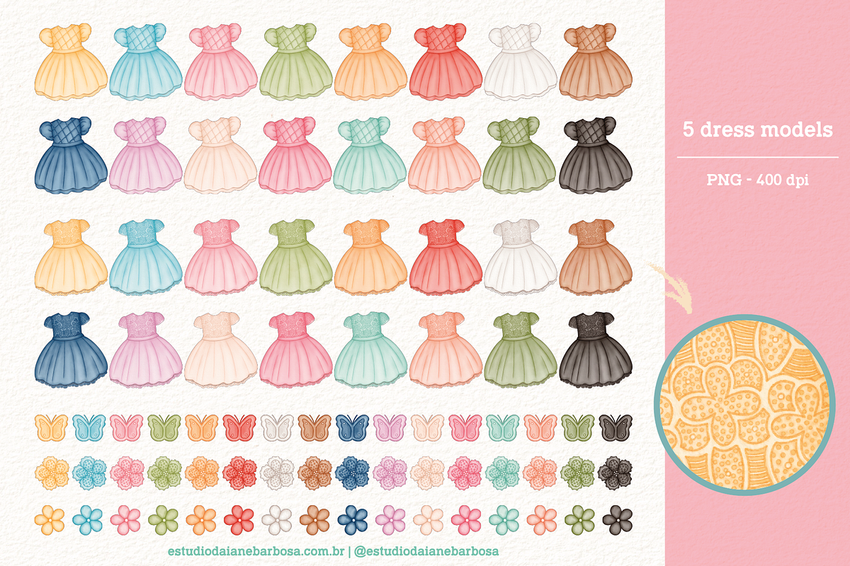 Girls - Cliparts Set, an Illustration by Estudio Daiane Barbosa (Photo 5 of 13)