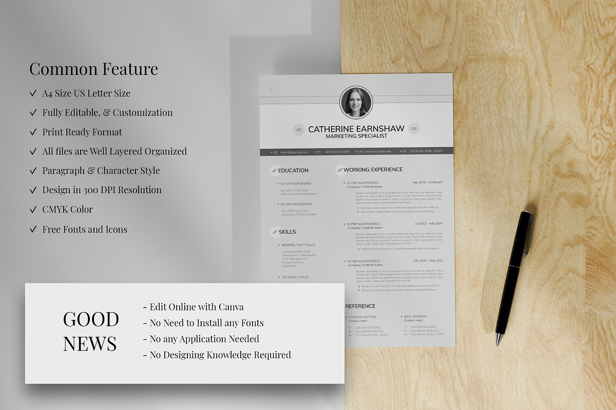 Clean and Simple Resume CV, a Resume Template by Studio Temply (Photo 3 of 6)