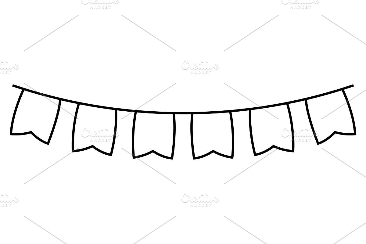 Abstract flags garland., a Decorative Illustration by incomible