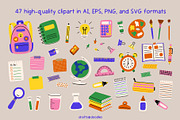 Back to School Clipart and Patterns, a Pattern Graphic by Drafts n Doodles (Thumbnail 2 of 12)