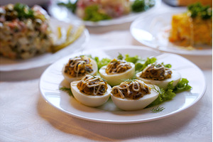 Deviled eggs aka stuffed eggs, a Food & Drink Photo by Oleksandr Berezko
