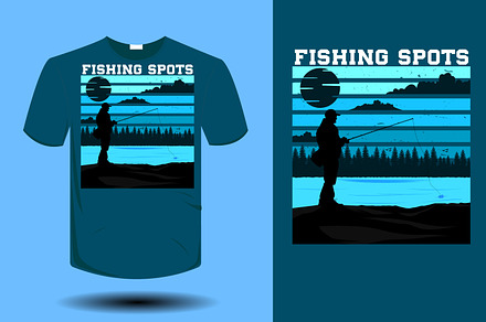 Fishing spots mockup t shirt design