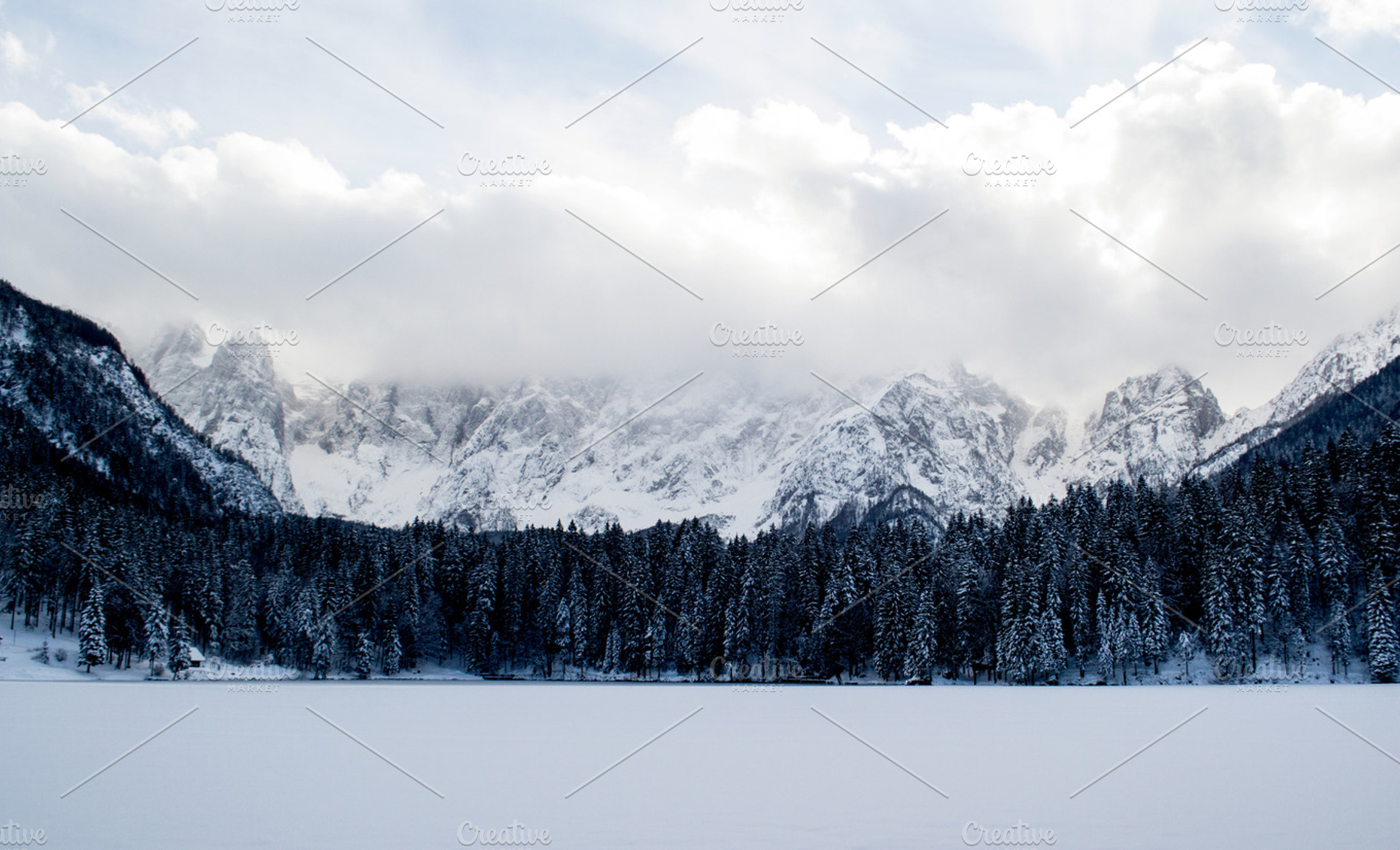 Frozen Lake with snowy mountains, a Nature Photo by KatjaPotokar