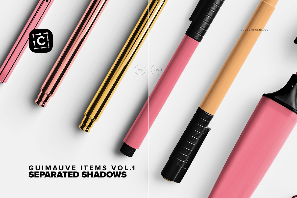 Pens & Washi Tape Desk Elements, a Product Mockup by Custom Scene (Photo 5 of 7)