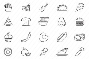 100 Food Icons, an Icon by Graphic Pear