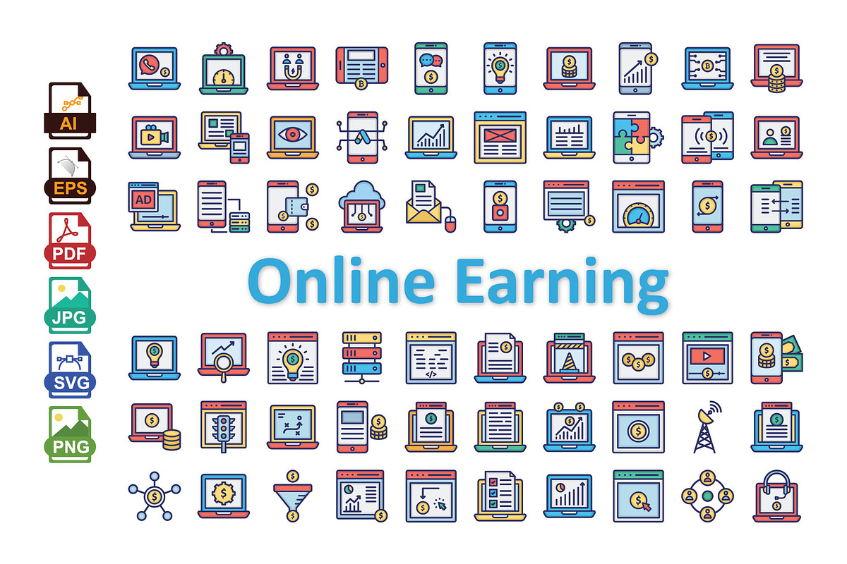 Online Earning Vector Icons, an Icon by Vector Portal (Photo 1 of 6)