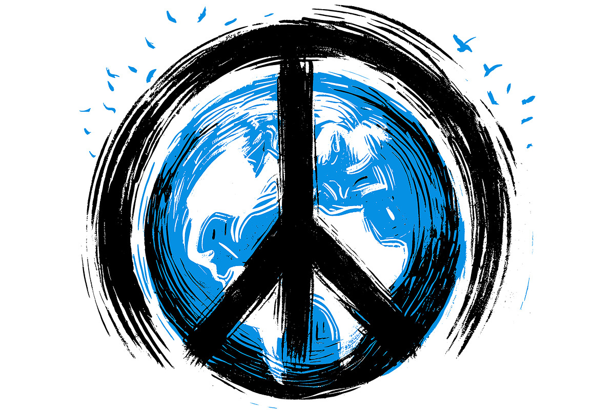 Earth World Peace Symbol, a Graphic by Deezguizer