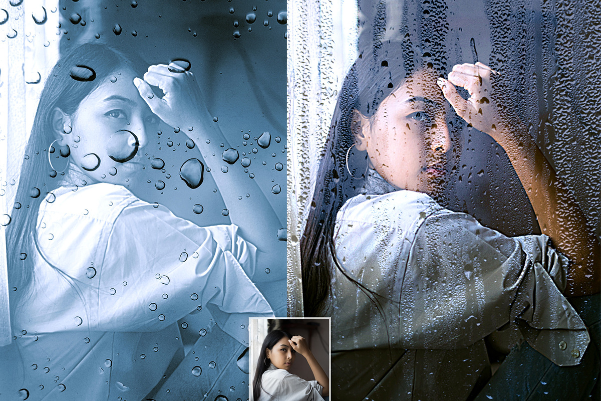 Wet Glass Effect Photoshop Action, an Action Add-On by Studio Retouch (Photo 8 of 16)