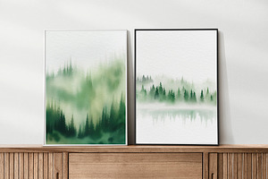 Foggy Forest Watercolor Set