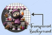Whimsical Summer Teddy Bear Clipart, a Seasonal Illustration by Canvas Craft (Thumbnail 2 of 7)