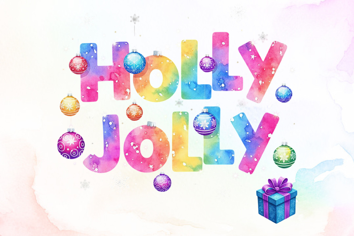 Colorful Glitter Holly Jolly Png, an Illustration by Sublimation Artist (Photo 1 of 9)