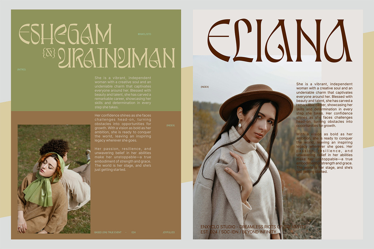 Awsirnam - Aesthetic Serif Font, a Serif Font by Enxyclo Studio (Photo 18 of 29)