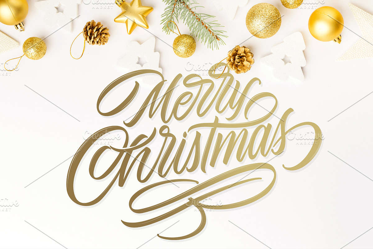 Merry Christmas  vector text, a Poster Template by Anna's Lettering (Photo 3 of 3)