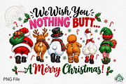 We Wish You Nothing Butts Christmas, a Seasonal Illustration by Craft Nest (Thumbnail 1 of 6)