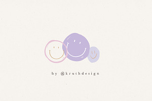 SMILE FACE LILAC / Png Vector File