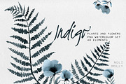 Indigo Plants. Watercolor set., an Illustration by Noli Molly Store (Thumbnail 1 of 6)