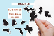 50 States Stickers | Black Designs, an Object Graphic by DigitalDesignsLaura (Thumbnail 2 of 11)