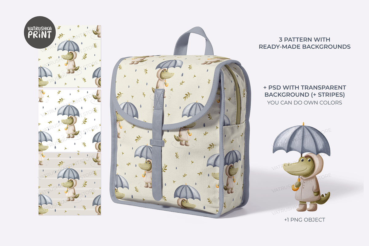 Kids seamless pattern with animal, a Pattern Graphic by vatrushkaprint_store (Photo 2 of 3)