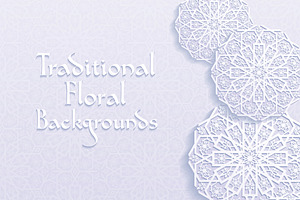 Traditional Floral Backgrounds Set