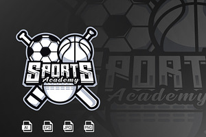 Sports Academy Mascot Logo Template, a Branding & Logo Template by HasnainGFX