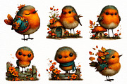 Whimsical Autumn Fall Robin Clipart, a Seasonal Illustration by Designworld (Thumbnail 2 of 11)