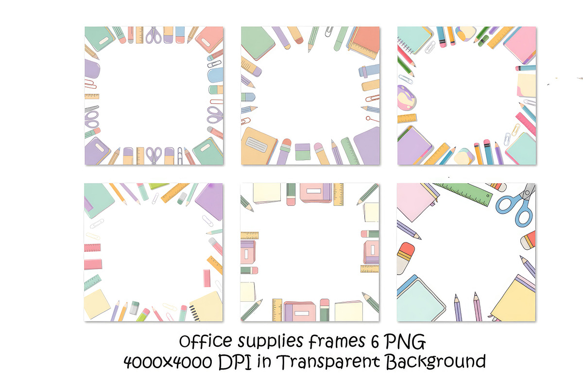 Office supplies frames 6 PNG, an Object Graphic by SketchArtStudio (Photo 1 of 3)