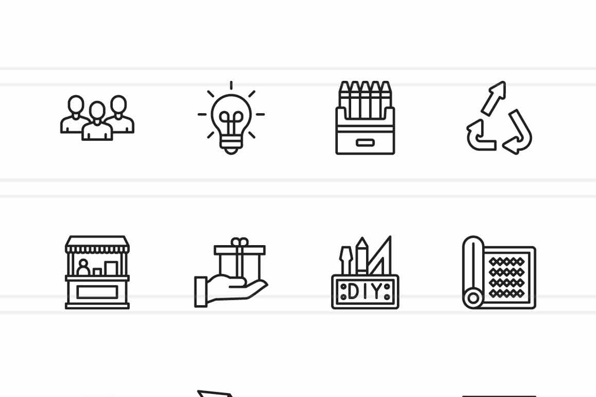 25 DIY Crafting & Handmade Line Icon, an Icon by IconBunny (Photo 2 of 2)