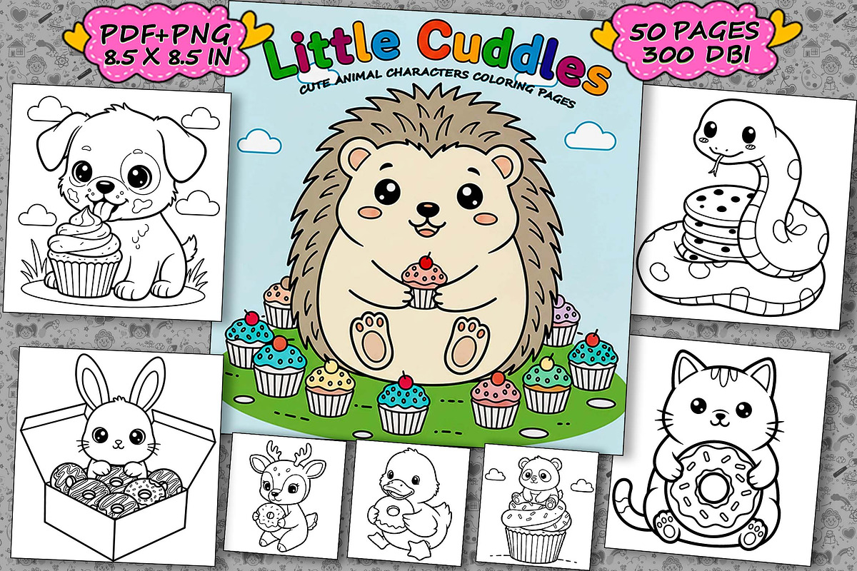 Little Cuddles Cute Coloring Book, an Illustration by one-touch (Photo 1 of 4)