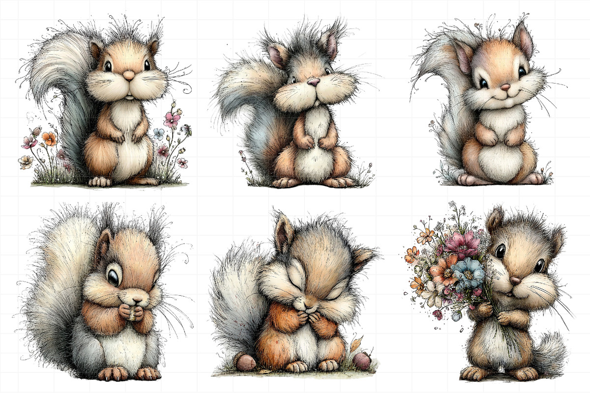 Watercolor Spring Squirrel Clipart, an Illustration by Daily.Designs (Photo 6 of 8)