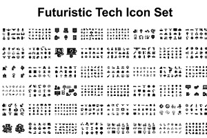 Futuristic Tech Icon Set, an Icon by musafir_fashion