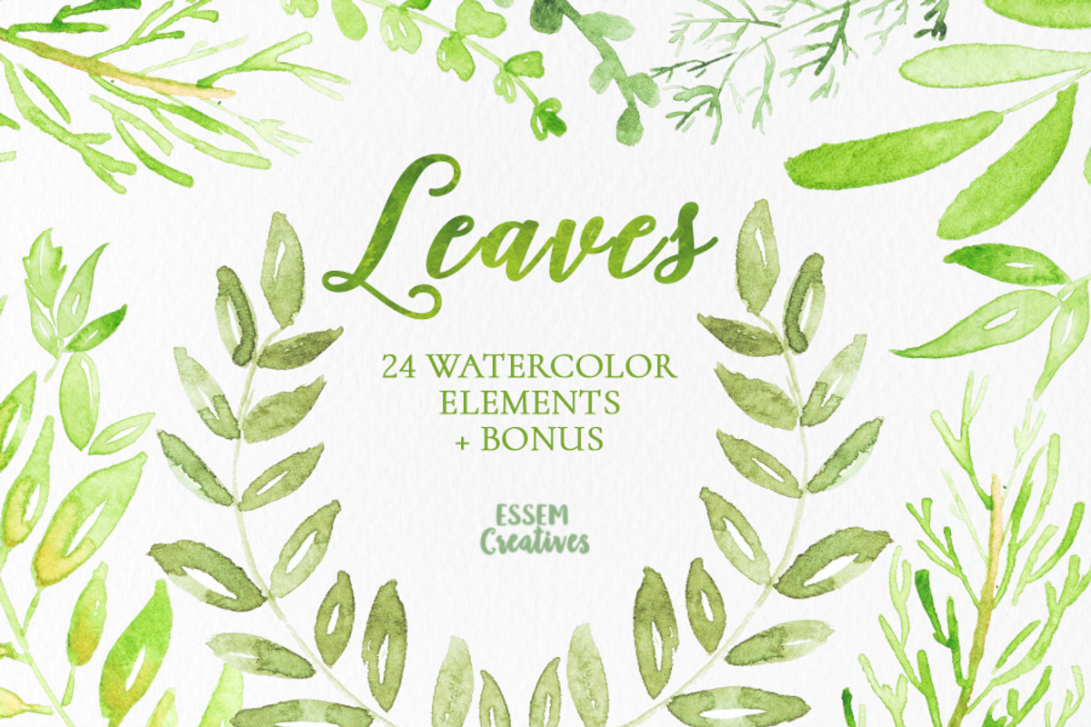 Bundle - Tropical Watercolor Leaves, an Illustration by Essem Creatives (Photo 9 of 26)