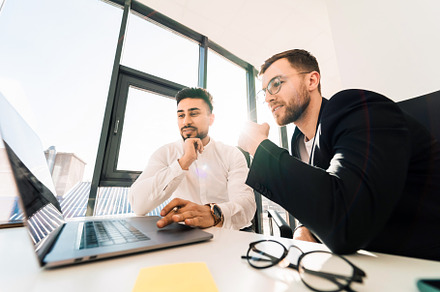 Two employees of software, a Photo by borodai94