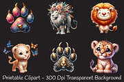 Lion Watercolor Cliparts, an Illustration by RobertsArt (Thumbnail 2 of 7)