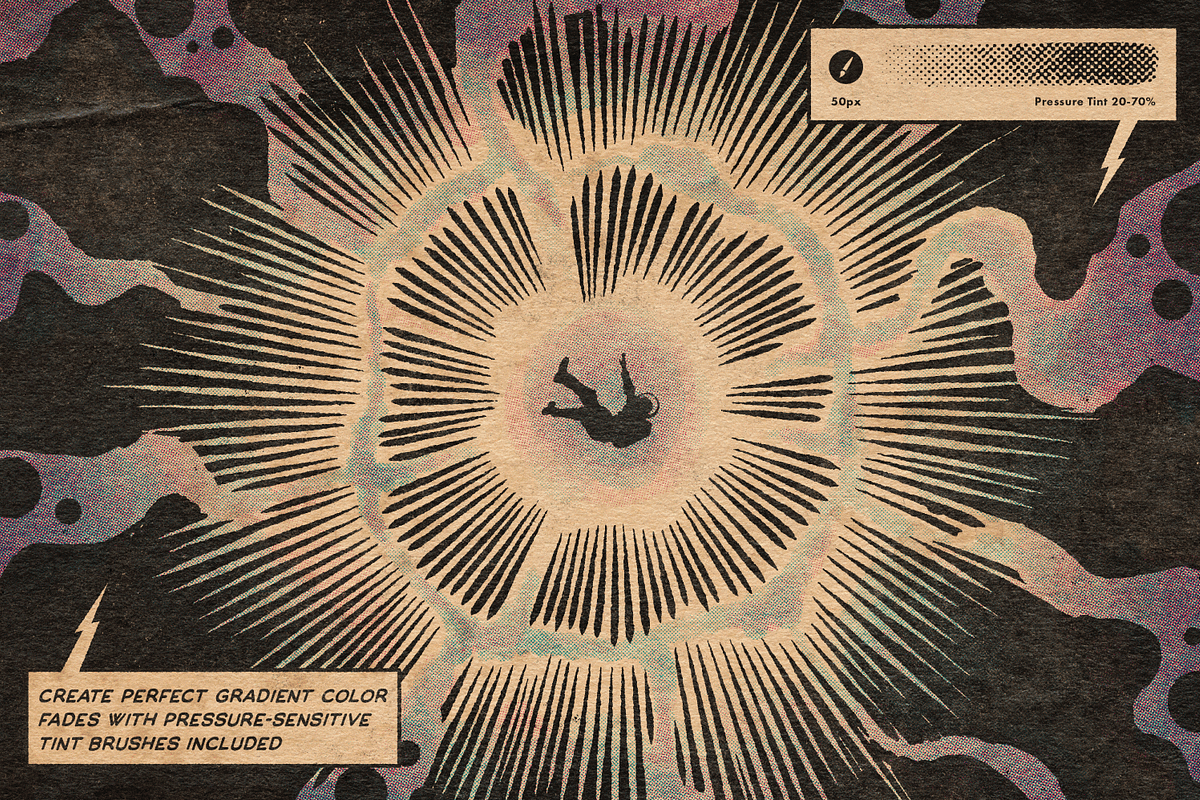 KraftTone Comic Brushes - Affinity, a Brush Add-On by True Grit Texture Supply (Photo 6 of 15)
