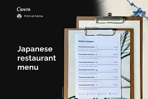 Japanese Menu Template, a Brochure Template by Cadu's lil Digital Bodega