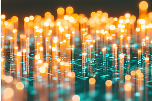 Abstract Circuit Board with Light, a Technology Illustration by Lermont51