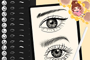100 Procreate Eyes Stamp Brushes, a Brush Add-On by DrawingStoryShop (Thumbnail 1 of 4)