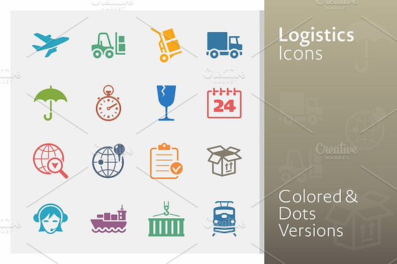 Logistics Icons Colored Series