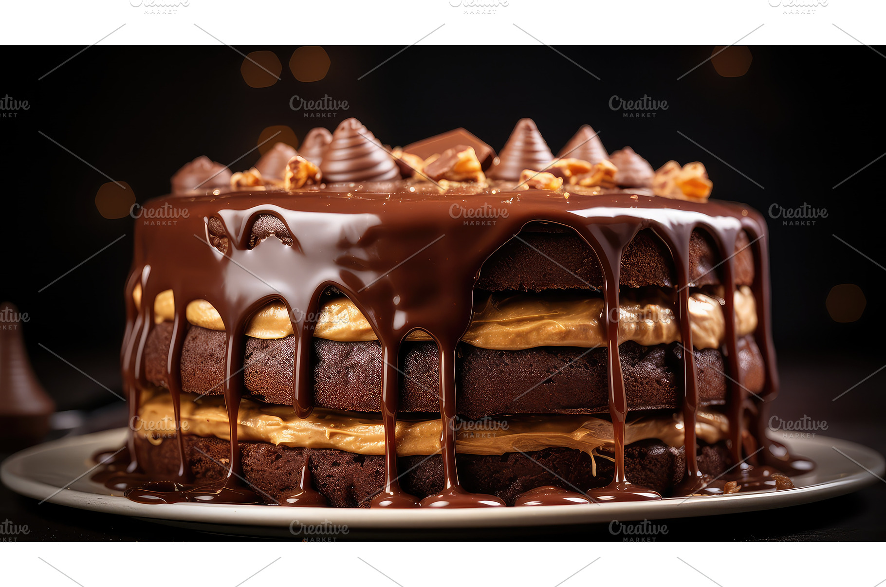 dessert chocolate cake food ai, a Background Photo by pikepicture