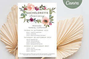 Floral Bachelorette party itinerary